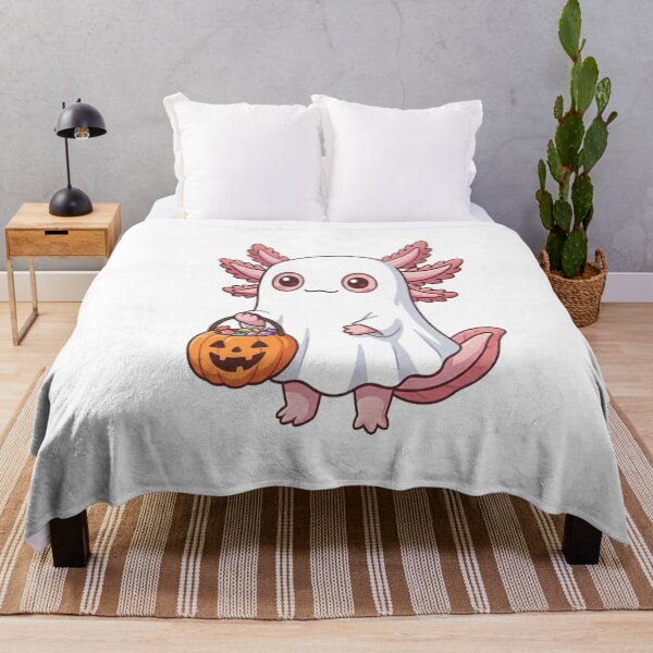Item preview, Cute Ghost Axolotl Trick Or Treat designed and sold by Ella_Sketch.