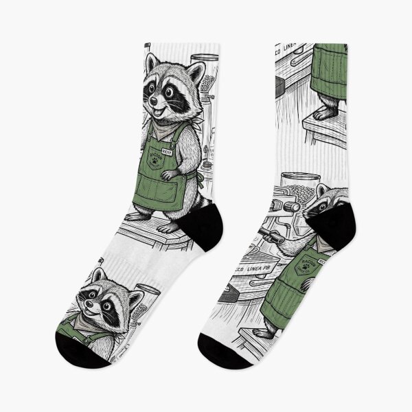 Item preview, Cute Raccoon Barista Brewing Fresh Espresso Coffee designed and sold by bvdesignart.