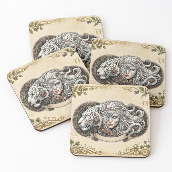 Item preview, Celtic Spirit – Woman and White Leopard. designed and sold by nicky2342.
