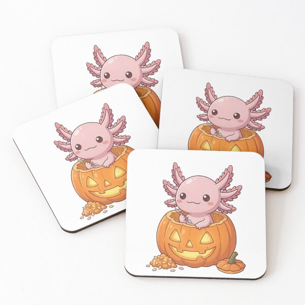 Item preview, Cute Axolotl Carving Halloween Pumpkin designed and sold by Ella_Sketch.