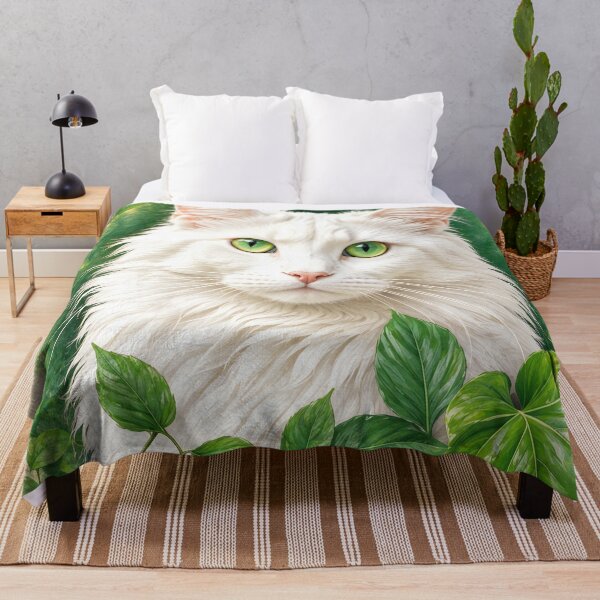 Item preview, Enchanted White Cat Botanical Portrait designed and sold by Curio Meridian.