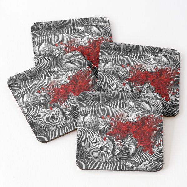 Item preview, Surrealistic Zebras Herd With Red Splash designed and sold by Vizerskaya.