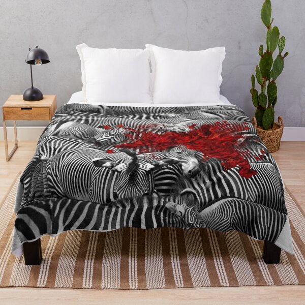 Item preview, Surrealistic Zebras Herd With Red Splash designed and sold by Vizerskaya.