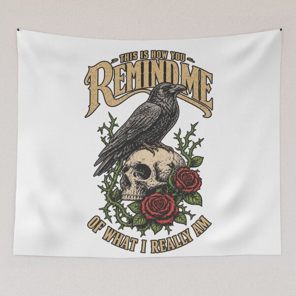 Item preview, Gothic Raven Perched on Skull with Roses designed and sold by Altenpendinton.