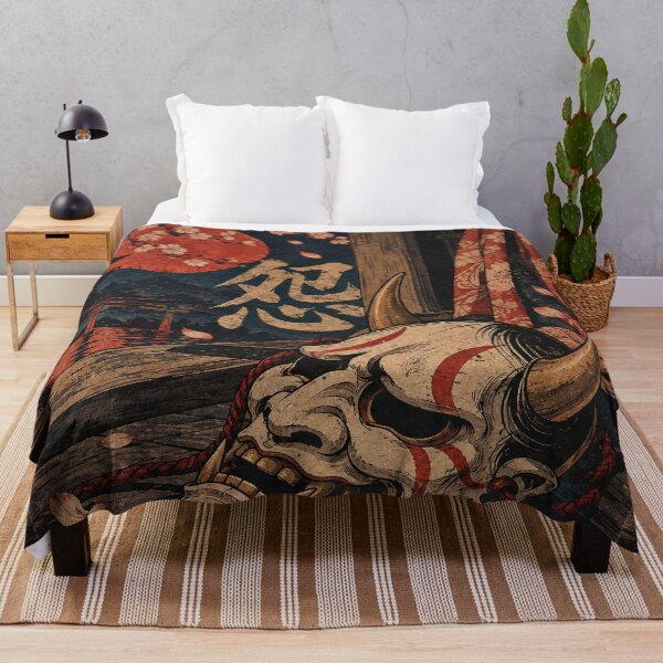 Item preview, Japanese Hannya Mask - Sakura Petals on Shrine Veranda designed and sold by bapupa.