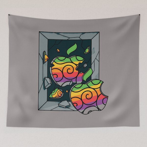 Item preview, Rainbow Swirl Stylized Apple Logo Tee-43 designed and sold by AntonioRimac.