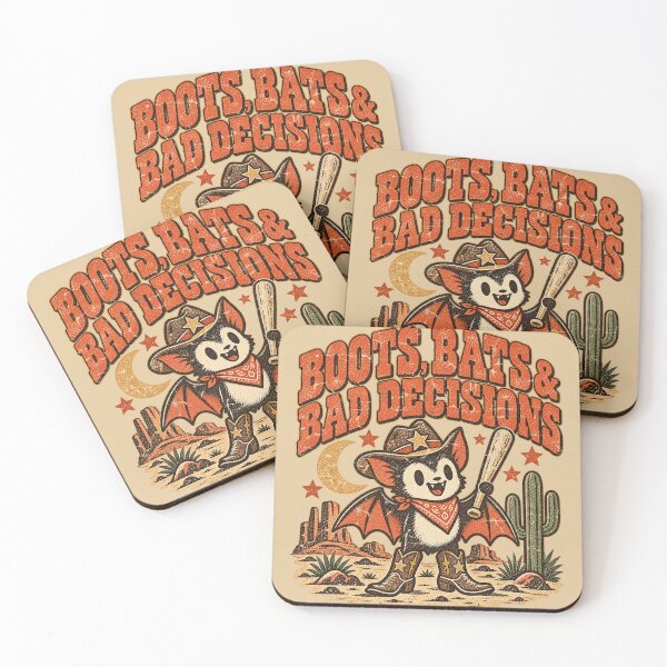 Item preview, Boots Bats & Bad Decisions – Cute Western Bat Halloween designed and sold by Blanczet.