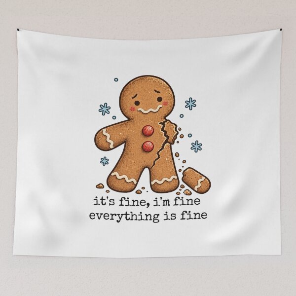 Item preview, Crumbling Gingerbread Cookie with Worried Expression designed and sold by Altenpendinton.