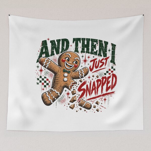 Item preview, Snapped Gingerbread Cookie with Retro Christmas Lettering designed and sold by Altenpendinton.