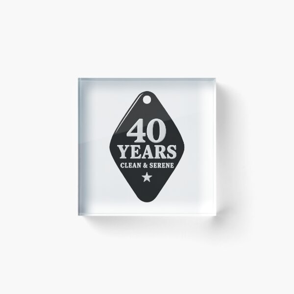 Item preview, 40 Years Clean – NA Keytag Gift designed and sold by Freekey Store.
