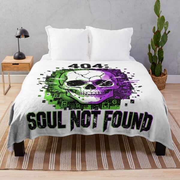 Item preview, Halloween 404: Soul Not Found | Cyberpunk Cracked Skull  designed and sold by RedInkLab.