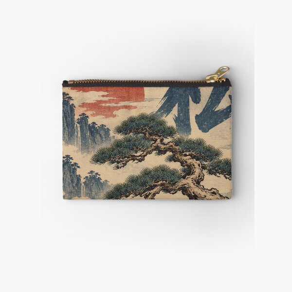 Item preview, Japanese Bonsai Tree - Windswept Pine Beneath Red Sun designed and sold by bapupa.