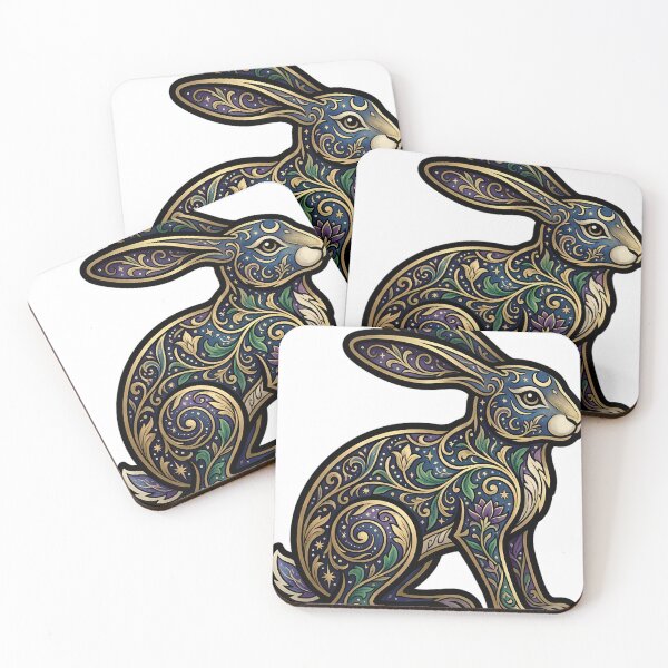 Item preview, Whimsigoth Hare - Crescent Moon Brow Animal Emblem designed and sold by IllumeInk.