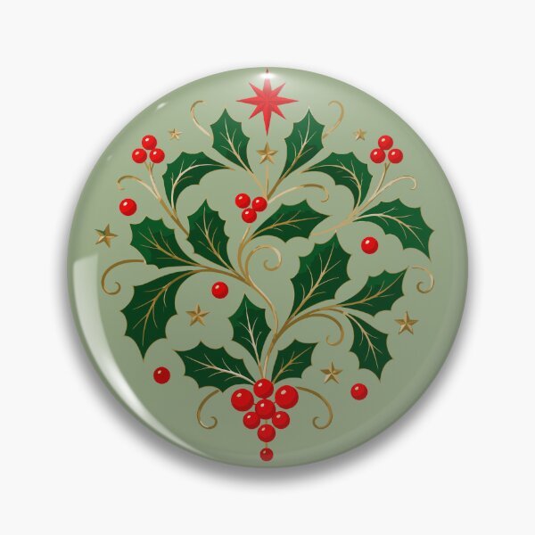 Item preview, European-Holly Red-Colored Drupe Winter-Woodland designed and sold by taiche.