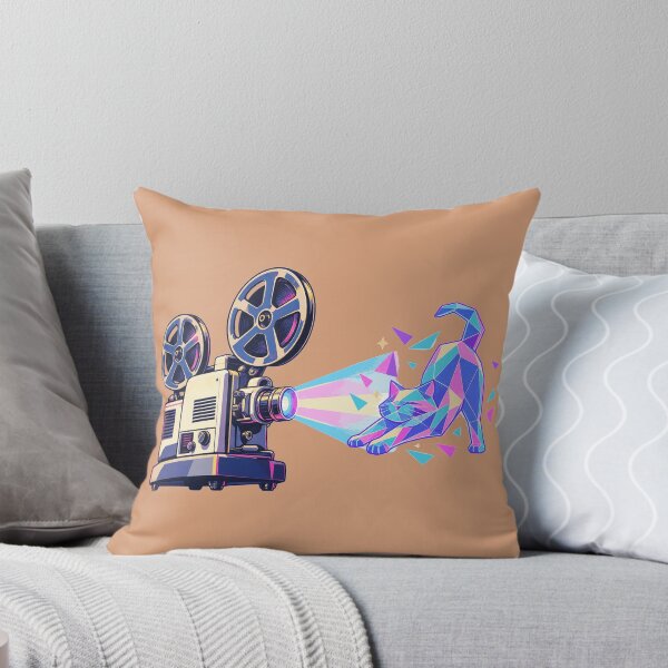 Item preview, Synthwave Retro Film Projector Holographic Cat Low Poly designed and sold by KungPowUnicorn.