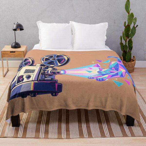 Item preview, Synthwave Retro Film Projector Holographic Cat Low Poly designed and sold by KungPowUnicorn.