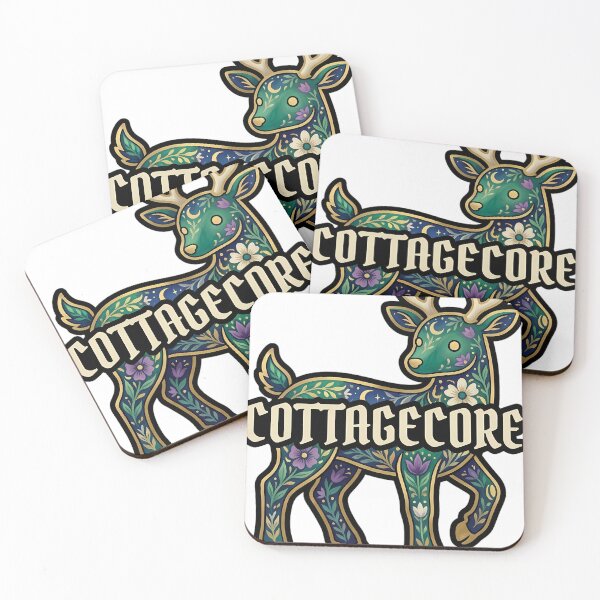 Item preview, Cottagecore Whimsigoth Deer - Flower Antler Animal Emblem designed and sold by IllumeInk.