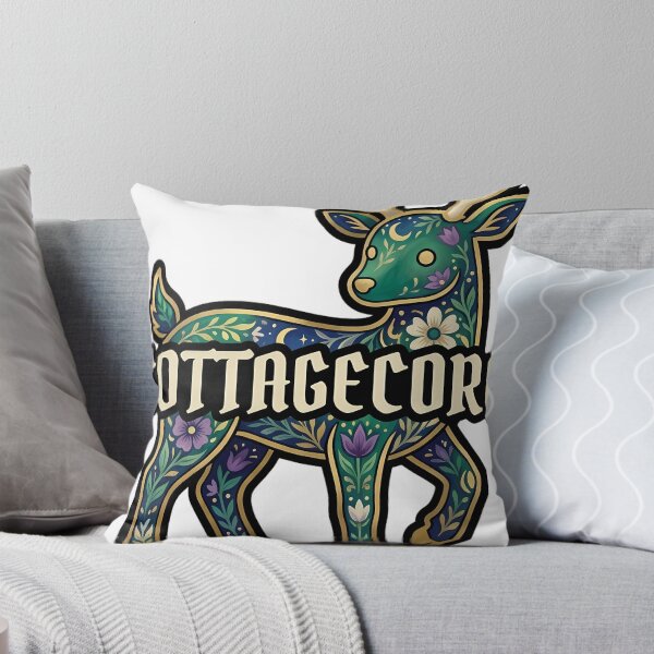 Item preview, Cottagecore Whimsigoth Deer - Flower Antler Animal Emblem designed and sold by IllumeInk.