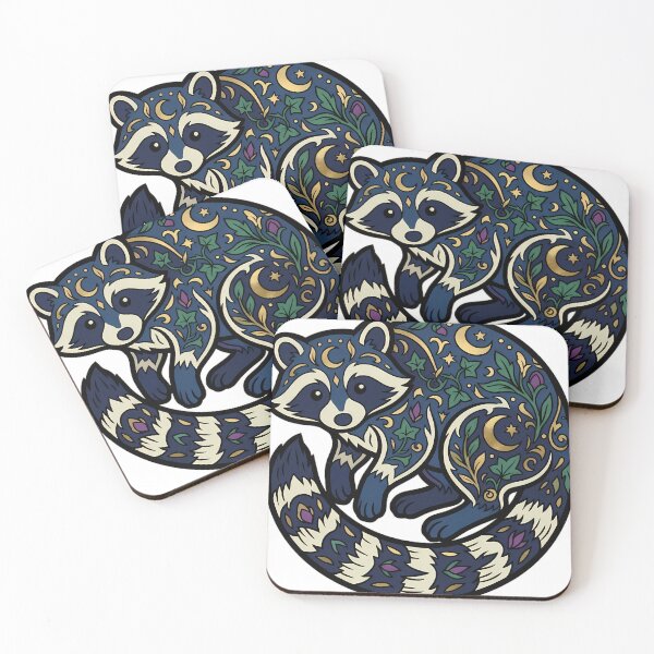 Item preview, Whimsigoth Raccoon - Banded Tail Mask Animal Emblem designed and sold by IllumeInk.