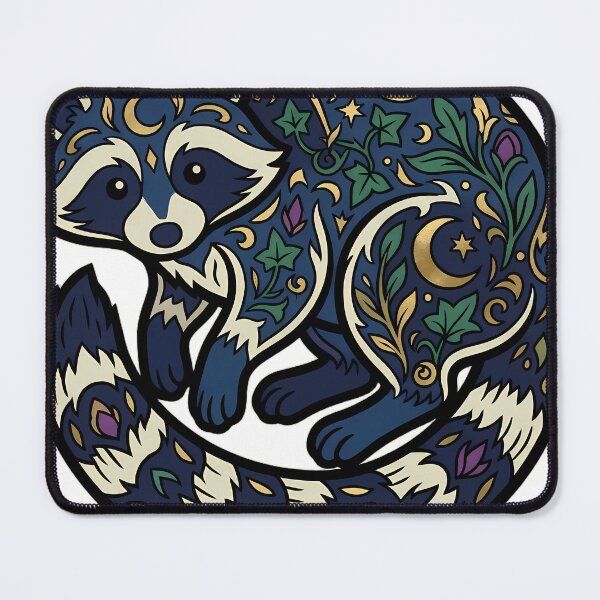 Item preview, Whimsigoth Raccoon - Banded Tail Mask Animal Emblem designed and sold by IllumeInk.