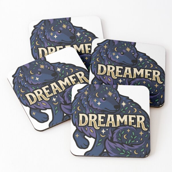 Item preview, Dreamer Pastel Goth Wolf - Star Fur Animal Emblem designed and sold by IllumeInk.