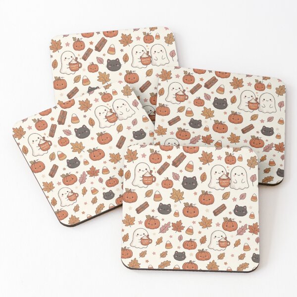 Item preview, Cute Halloween Seamless Pattern with Pumpkins, Ghosts, Cats designed and sold by FashioonTrends.