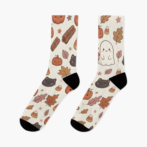 Item preview, Cute Halloween Seamless Pattern with Pumpkins, Ghosts, Cats designed and sold by FashioonTrends.