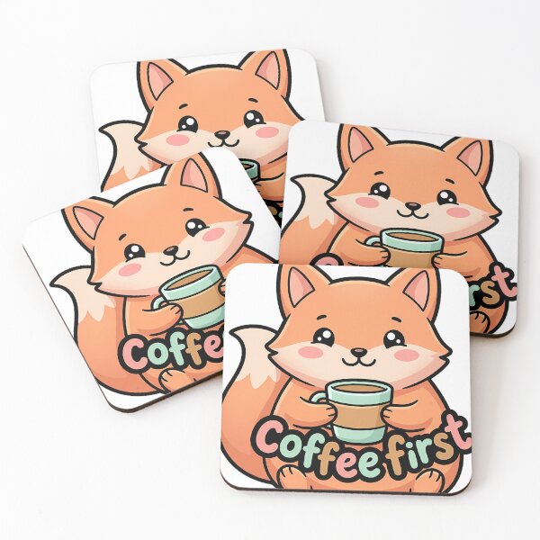 Item preview, Cute Kawaii Coffee Fox Holding a Cup - Coffee First designed and sold by pumsquare.
