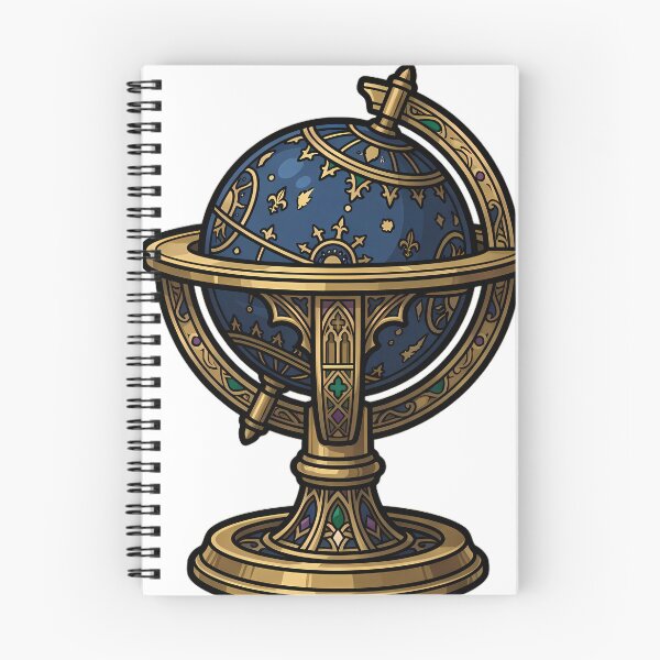 Item preview, Dark Academia Globe - Brass Stand Scholar Emblem designed and sold by IllumeInk.
