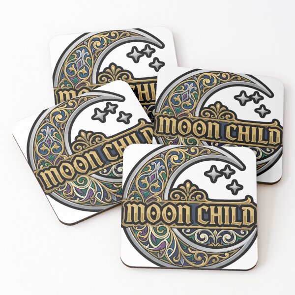 Item preview, Moon Child Silver Moon - Crescent Star Celestial Emblem designed and sold by IllumeInk.