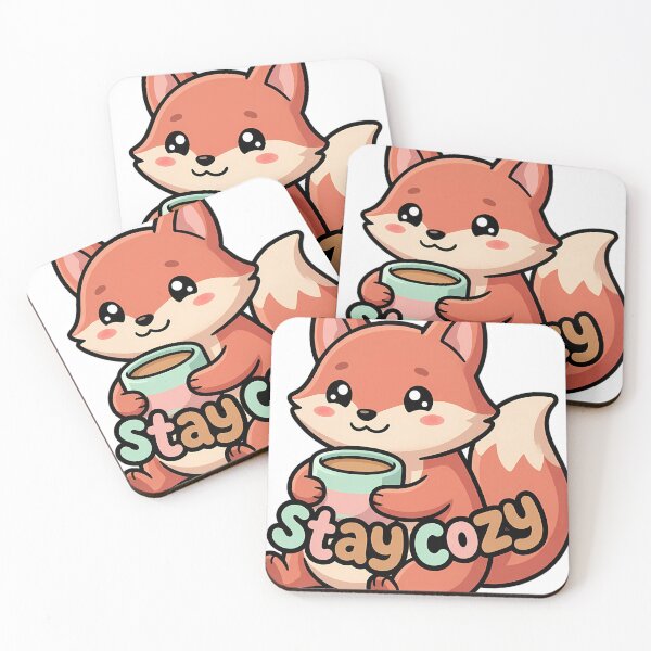 Item preview, Cute Kawaii Cocoa Fox Holding a Warm Mug - Stay Cozy designed and sold by pumsquare.