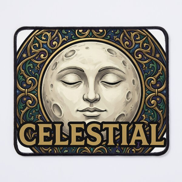 Item preview, Celestial Moon - Full Moon Star Gothic Emblem designed and sold by IllumeInk.