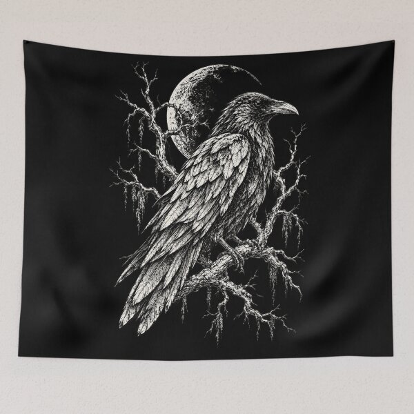 Item preview, Gothic Raven on Bare Branch Beneath Moon designed and sold by ArunikaVelora.