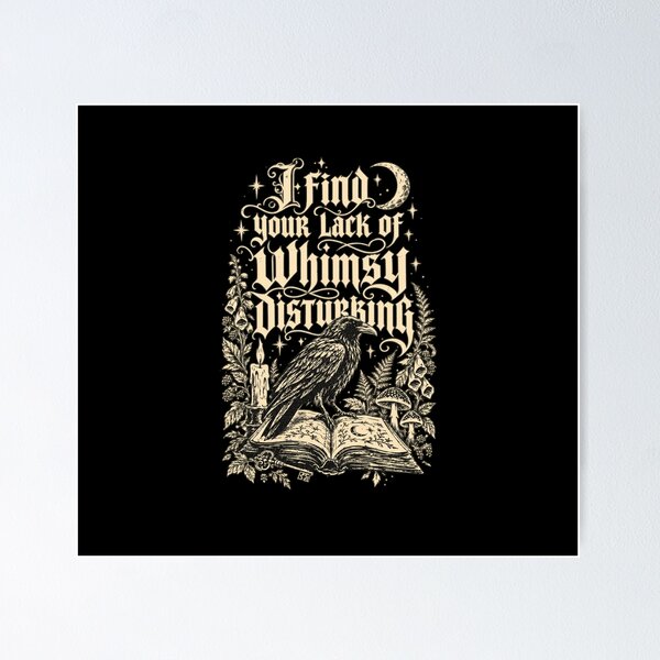 Item preview, Gothic Raven on Book with Moon and Mushrooms designed and sold by ArunikaVelora.