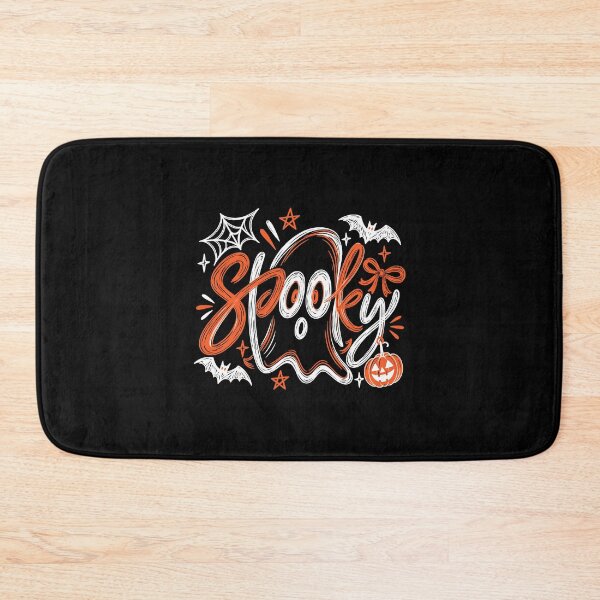 Item preview, Spooky Season Ghost – Orange and White Spooky Lettering Halloween Night Pumpkin Bats designed and sold by Jose Art Studio.