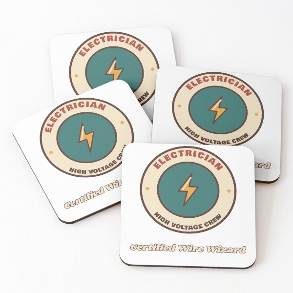 Item preview, Electrician Certified Wire Wizard Retro Badge designed and sold by Walli's.