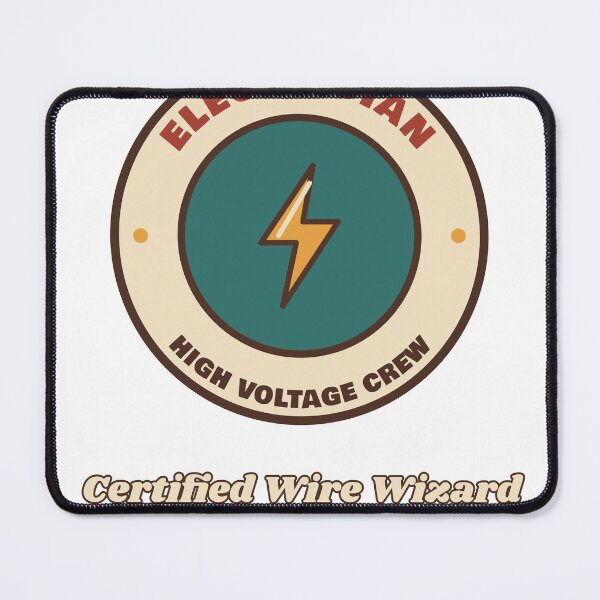 Item preview, Electrician Certified Wire Wizard Retro Badge designed and sold by Walli's.