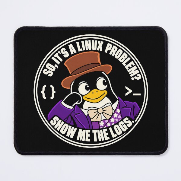 Item preview, Linux Tux penguin meme logs designed and sold by Olena Du.