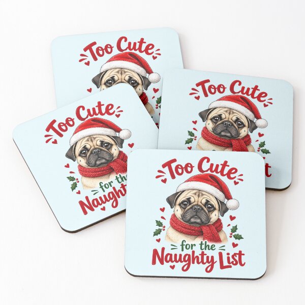 Item preview, Too Cute for the Naughty List – Christmas Pug designed and sold by SweetLilith.