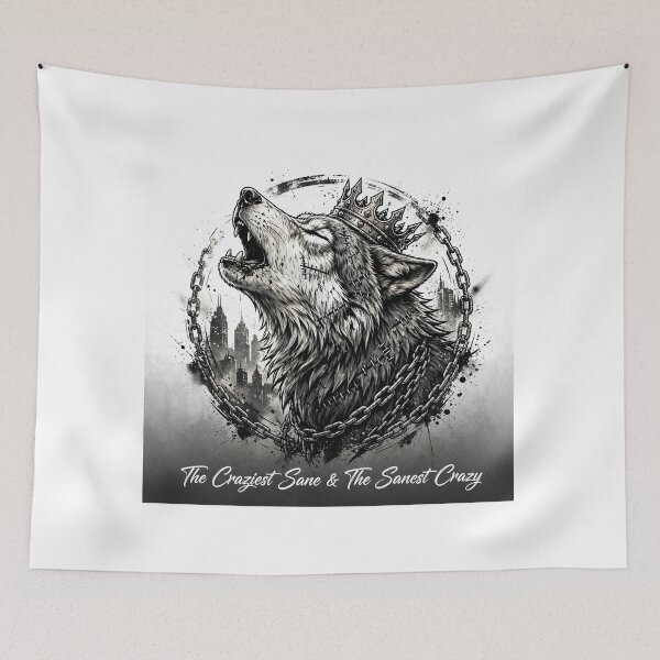 Item preview, Howling Wolf King Chained Crown City Skyline designed and sold by Ahmadhamroush.