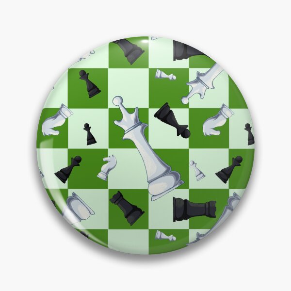Item preview, Green Chessboard with Scattered Pieces Seamless Pattern designed and sold by artmakac.