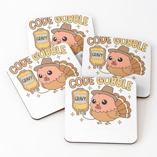 Item preview, Code Gobble Funny Thanksgiving Turkey Gravy Cartoon designed and sold by KireVeronica.