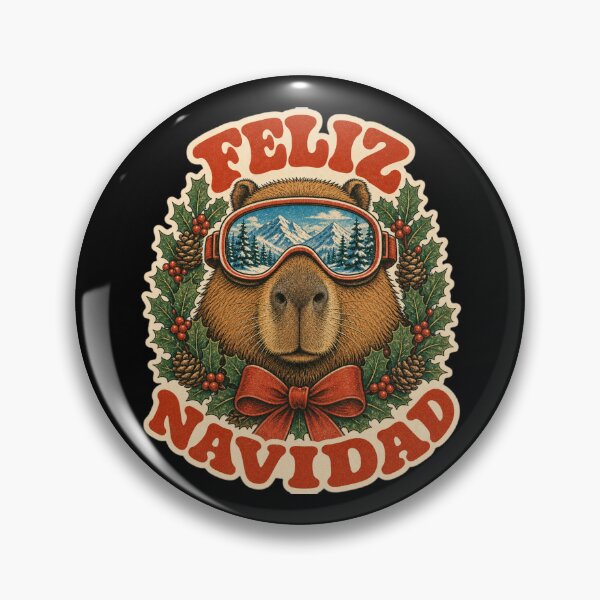 Item preview, Feliz Navidad Cute Retro Capybara Christmas designed and sold by Design Vibras.
