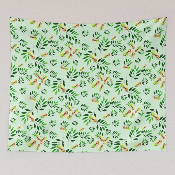 Item preview, Pistachios and Fresh Leaves Seamless Pattern designed and sold by artmakac.