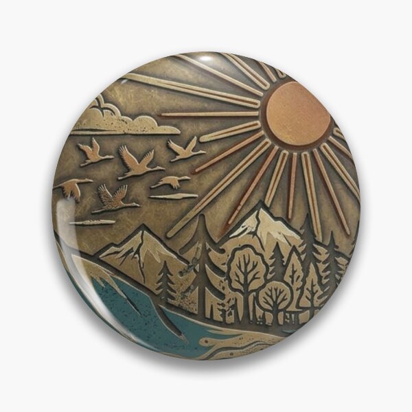 Item preview, 3D Bronze Journey Is The Path - Carved Metal Nature Emblem designed and sold by T-ShirtTerrace.