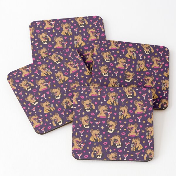 Item preview, Laughing Hyena | Spotted Hyenas on a Night Out with Cocktails, Sequins and Lipstick Kisses designed and sold by Furrenzy.