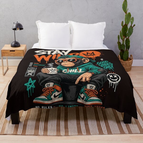 Item preview, Stay Wild Chill Monkey – Graffiti Streetwear designed and sold by DemanDFashionFactroy.