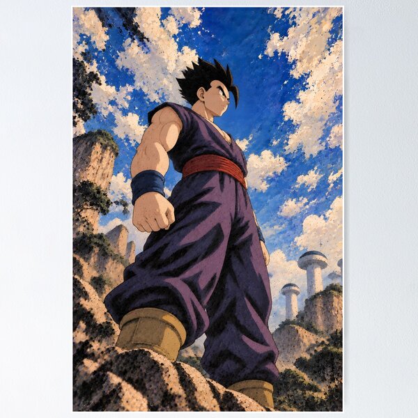 Item preview, Gohan Dragon Ball Mosaic Pointillism Anime Art designed and sold by OrionInkVault.