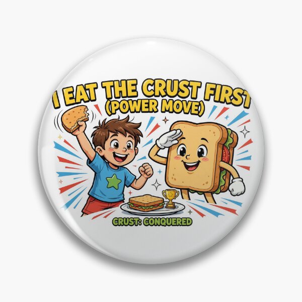 Item preview, I Eat The Crust First (Power Move) Funny Kids Shirt designed and sold by Hearth & Hue.