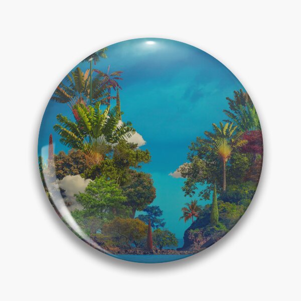 Item preview, Surreal Tropical Island - Twin Palms & Ocean Clouds designed and sold by Vizerskaya.